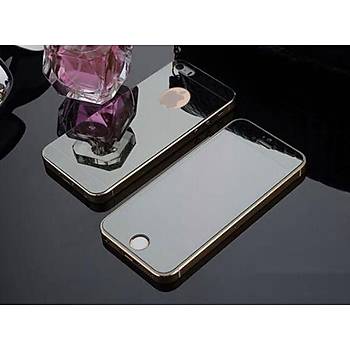 iPhone 5 5S İçin Ön/Arka Mirror Aynalı Ekran Koruyucu Tamperli Cam Siyah Renk