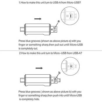 USB-C Type C USB 3.0 Micro USB OTG TF SD MS Card Reader 