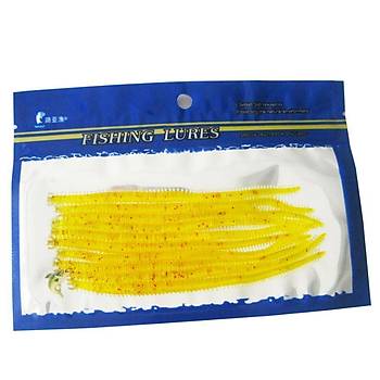 PROFISHER 10 Adet Set 13,5cm Simli Sar� Silikon Solucan Sahte Yem  