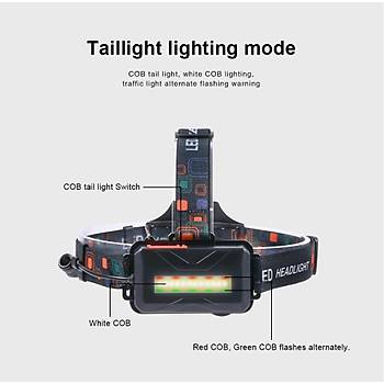 UV Kafa Feneri 8 x T6 Led Far Yamur Geirmez 9 modlu 2 dmeli Usb arjl 