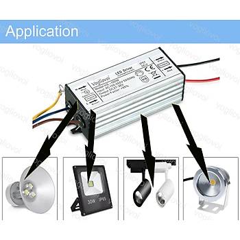 50W Led Sürücü AC220V 27V-36V Alüminyum IP67 Trafo Adaptörü