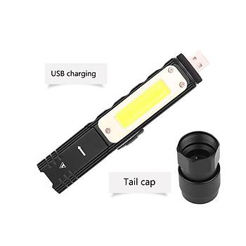 8000 lm LED El Feneri 2000 mAh Dahili Pil 90° Bükümlü Döner Klip Mıknatıs Kafa Bantlı 