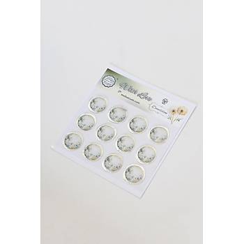 Mühürcüm 12 Adet Hazır Kendinden Yapışkanlı Çiçek Karahindiba Sticker Mühür KYSM108