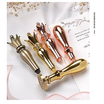 Mum M�h�r Damga Kolu Premium Metal Kraliyet Tac� Rose Gold