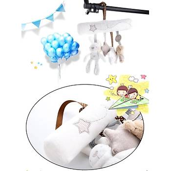 Peluş Eğitici Müzikli Hayvancıklar Dönence Puset Yatak Beşik Bağlama 