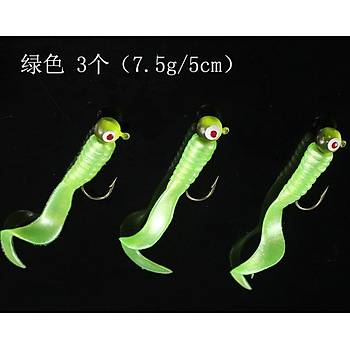PROFISHER 17 li Set Silikon Jiket İğne Kurşun Kafa Sahte Yem 5 cm 7,5 gr    