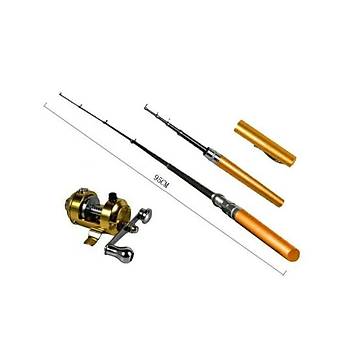 Süper Mini Cep Kalem Olta 23 cm Karbon/Alüminyum Kamp Seyahat