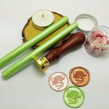 Mektup Damga Mühürü Yelpaze + 30 Mühür Mumu + Eritme Kaşığı