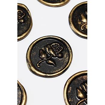 M�h�rc�m Antique Rosebuds 12 Adet 3D Haz�r Kendinden Yap��kanl� Sticker M�h�r RM2105