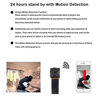 HD 1080P Tanabilir WiFi IP Mikro Kamera P2P Kablosuz Webcam Video Kaydedici