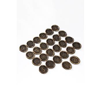 Mühürcüm Baş Harf 12 Adet 3D Hazır Kendinden Yapışkanlı Sticker Mühür RM2112