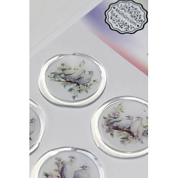 Mhrcm 12 Adet Hazr Kendinden Yapkanl Gvercin Davetiye Sticker Mhr KYSM107