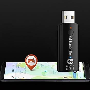 Bluetooth 5.0 FM Hifi Ses Müzik Verici USB Adaptörü 3.5mm Aux Araç Ev Tv