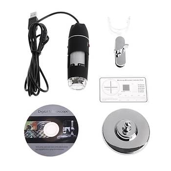 1600X Zoom Mikroskop Kamera USB Digital Ayarlı 8 LED  Standlı 2MP