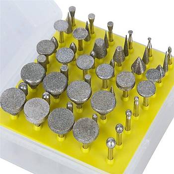 Elmas Taşlama Kafa Zımpara 50 li Set 3.0mm Shank Büyük Boy  
