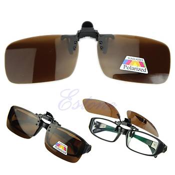 Polarize Clip-on Menteeli Gne Gzl Kahverengi Lens