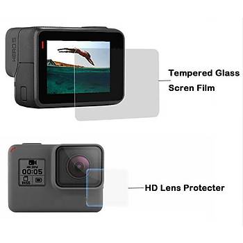  Hero 5 için 2 in 1 Ekran Koruyucu Film Ön Lens ve Arka Ekran Koruma