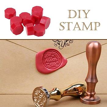 Retro Mektup M�h�r� Damga A Harfi + 30 Adet M�h�r Mumu + Eritme Ka����