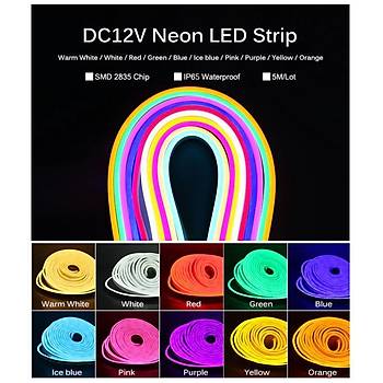 Neon Işık Şerit LED 12V 8*16mm Esnek Silikon IP67 Su Geçirmez