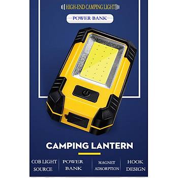 Outdoor 30W Mini Şarjlı 21 LED 3 Mod Projektör Power Bank 
