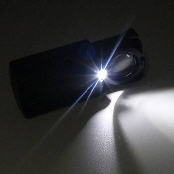 30X LED Işıklı Sürgülü Büyüteç Mini Cep Takı Mikroskop 21mm Lens