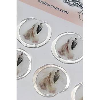 M�h�rc�m 12 Adet Haz�r Kendinden Yap��kanl� D���n Davetiye Sticker M�h�r KYSM113