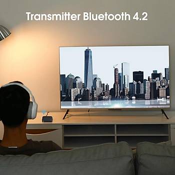 Bt 4.2 Rx-Tx Ses Alıcı Verici 3.5mm APTX Adaptör TV Kulaklık Hoperlör Playstation 4 