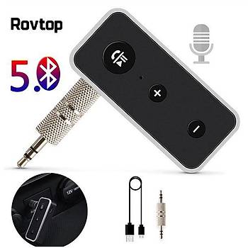 Bluetooth 5.0 A2DP Stereo Ses Alcs Mikrofonlu Ara Kiti Aux 3.5mm Jack
