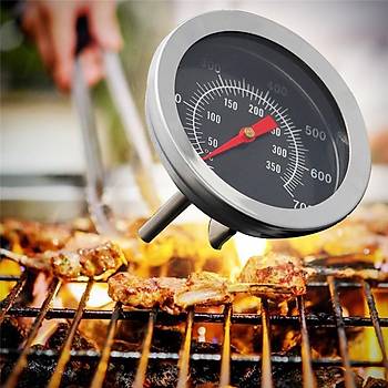 Isı Ölçer Termometre 50°-350° Paslanmaz Çelik Barbekü Sıcaklık Göstergesi 