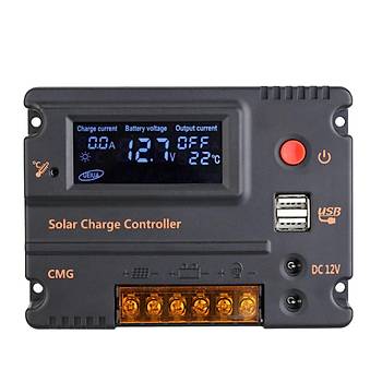 20A Solar arj Reglatr LED Ekran Paneli Profesyonel