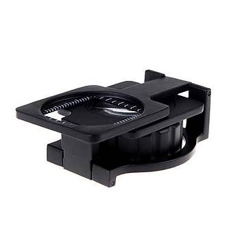 15X Lüp Kumaş Büyüteç Optik Cam Lens Ölçekli Metal Siyah Renk Üç Eklem Katlanır 