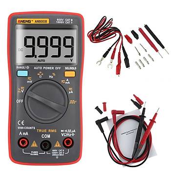 Dijital Multimetre Avometre True-rms 9999  ANENG AN8008 Arka Ik AC DC Gerilim 