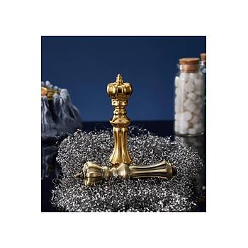 Mum M�h�r Damga Kolu Premium Metal Kraliyet Tac� Antik Bronz