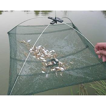 100 x 100cm Katlanabilir Örgülü Kafes Karides Balık Ağı
