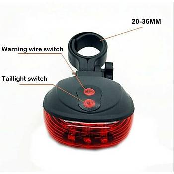 Bisiklet Lazer Gece Uyarı Arka Led lambası Red Lazer