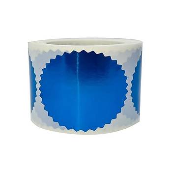 Alüminyum Kendinden Yapışkanlı Etiket Mavi Renk 50 adet 50mm Çap