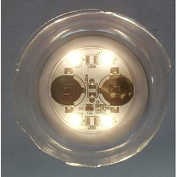Parti Led Dekor Bardak Şişe Etiket Parlak 4 LED Flaş ve Düz Yanma 45mm