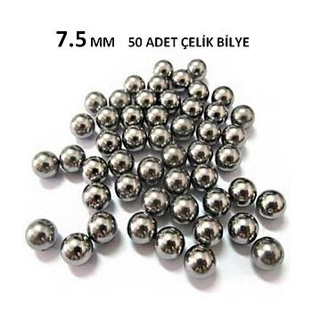 Sapan Çelik Bilye Topları 7.5mm Çapında 50 Adet Poşette Atış Avcılık