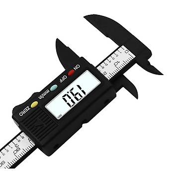 LCD Dijital Elektronik Karbon Fiber 100mm Sürgülü Kumpas Micrometre
