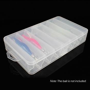 Sahte Balık Yem Muhafaza Plastik Kutu Çift Taraflı 14 Bölmeli 21 * 11,5 * 3.6 cm