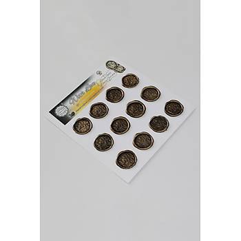 Mühürcüm Papatya Bahçesi 12 Adet 3D Hazır Kendinden Yapışkanlı Sticker Mühür RM2113