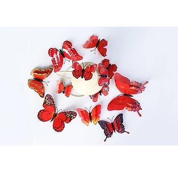 3D PVC Manyetik Kelebek 12 li Duvar S�sleme Dekorasyon Model A1