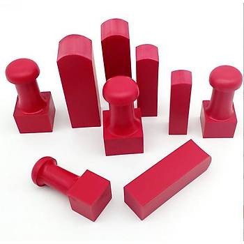 M�h�r Kau�uk Ala��m K�rm�z� Ka�e Kare 25x25mm