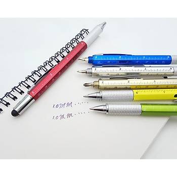 Dokunmatik Kalem. Çok İşlevli 6 in 1 Gurup Tükenmez Kalem