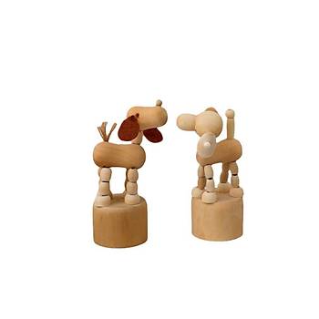 Ahşap Mühür 40mm Çap Eklemli Köpek Figürlü Istampa Hediyeli