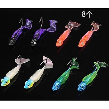 PROFISHER 17 li Set Silikon Jiket İğne Kurşun Kafa Sahte Yem 5 cm 7,5 gr    