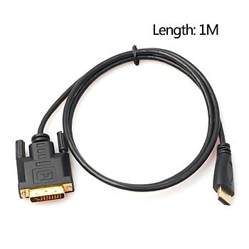 HDMI DVI Kablo Adaptör Dönüþtürücü 1 mt 24K Kaplama