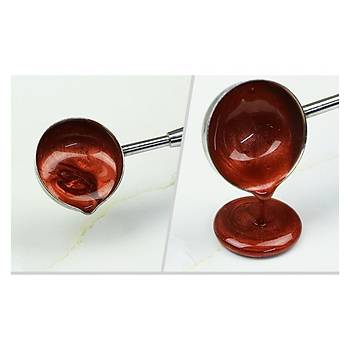 Ahşap Sap Mum Mühürü Eritme Kaşığı Ergonomik Dizayn Gold