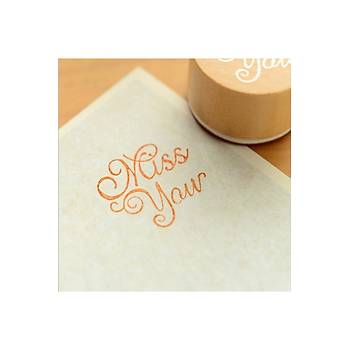 Ahşap Damga 3?lü Mühür Set Love - Miss You - Thank You Temalı