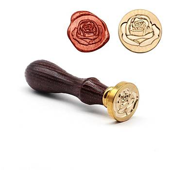 Mektup Damga Mühürü Blooming Rose + 30 Mühür Mumu + Eritme Kaşığı